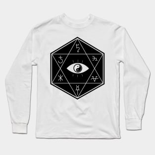 Hexapentacle on White Long Sleeve T-Shirt